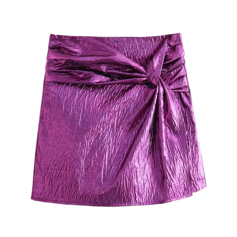 Jupe Portefeuille Courte Élégante avec Taille Parfaite et Coupe Décontractée