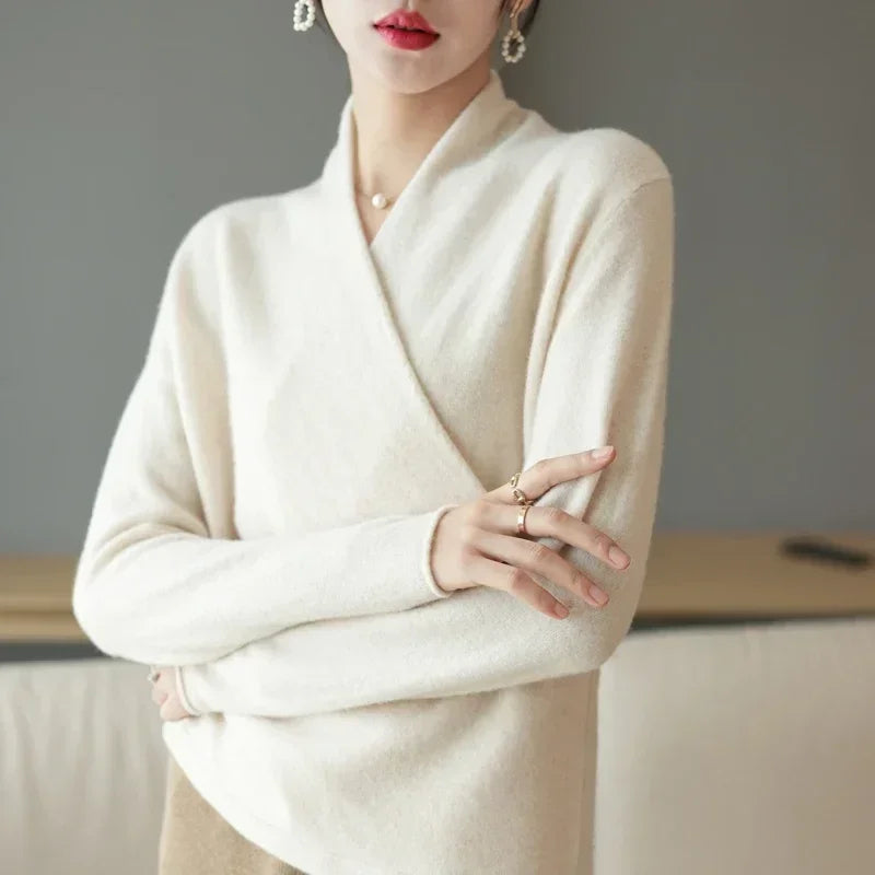 Pull Cache-cœur Femme Maille Col V