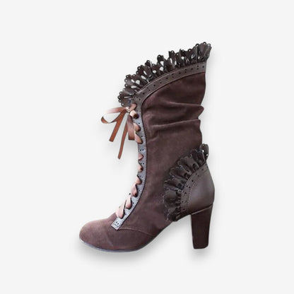 Bottines à Talons Hauts Femmes Chic en Cuir
