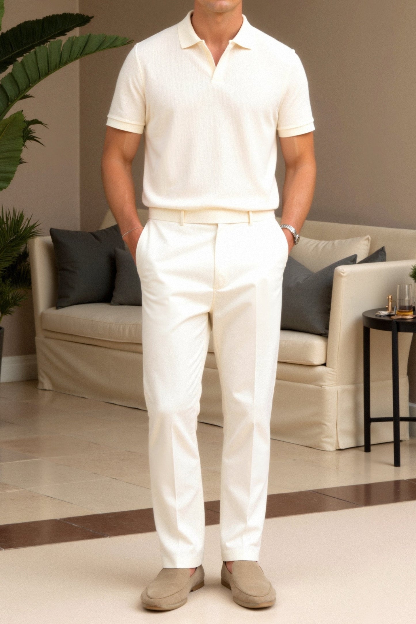 Chemise Polo Beige Élégante et Classique