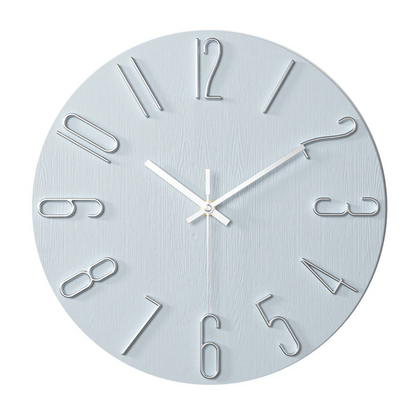 Horloge Murale Design Bois et Chiffres Dorés