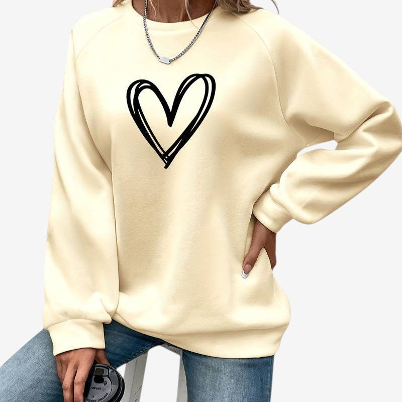 Pull à Manches Longues Cœur Douillet pour Femme