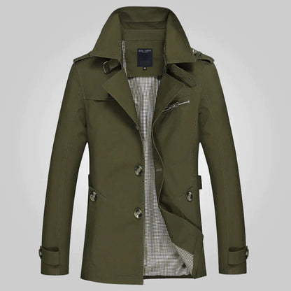 Manteau Homme Long Élégant Trench Classique en Coton