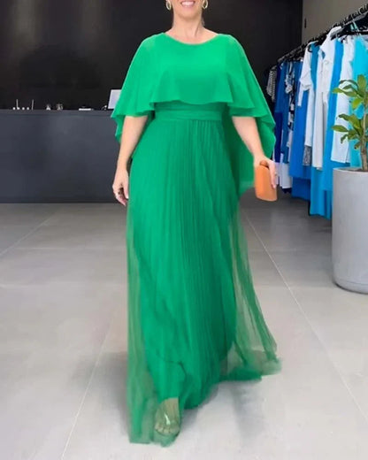 Robe Longue Femme à Manches Capes Élégante