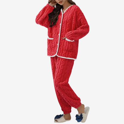 Ensemble Deux Pièces Doux et Confortable Col V - PanierRoyale