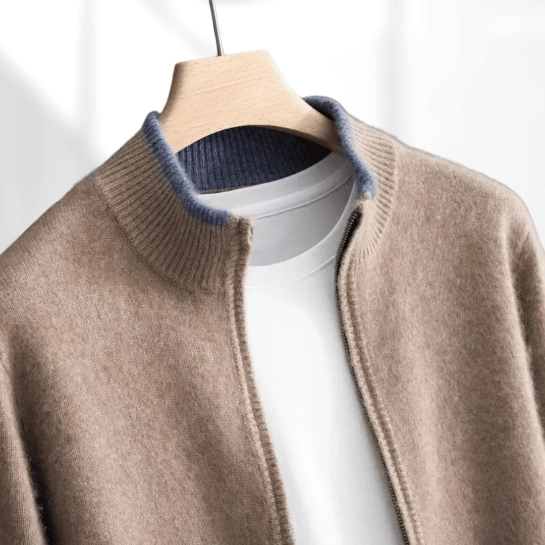 Veste En Cachemire Pour Homme Avec Manches Longues | Zippée