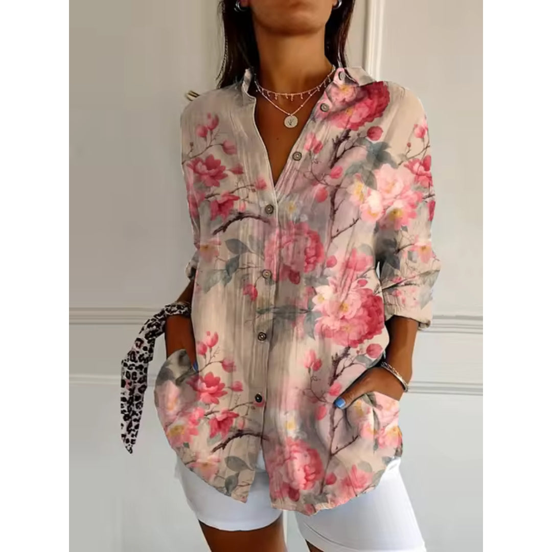 Chemisier Femme Floral Manches Longues Chic - PanierRoyale