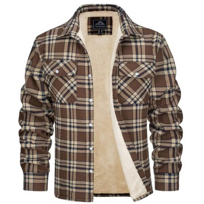 Veste en Flanelle Homme Hiver Rouge et Noir à Carreaux