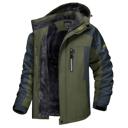 Veste Homme Imperméable Hiver avec Capuche Grise