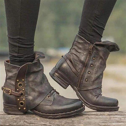 Bottines Femmes à Talon Haut avec Fermeture Éclair Lateral