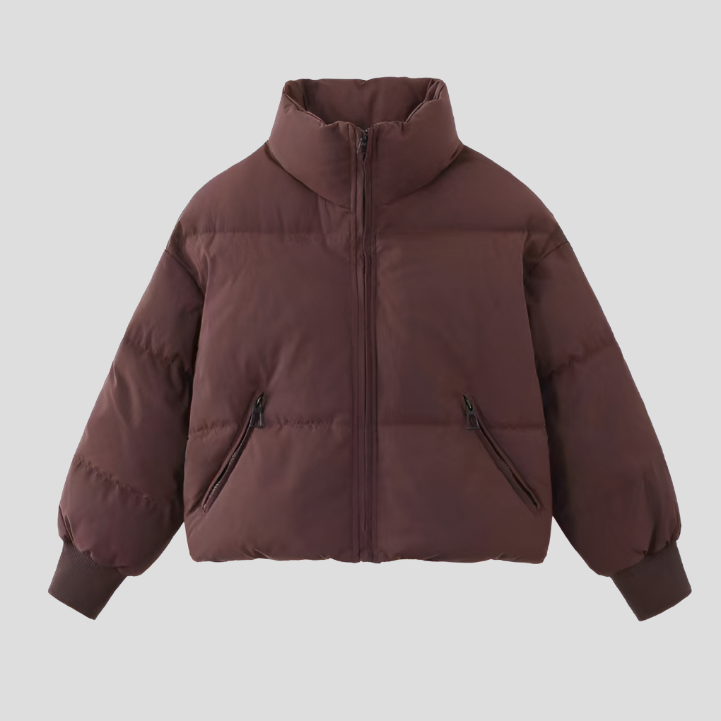 Veste Doudoune Féminine Hiver Matelassée Col Montant - PanierRoyale