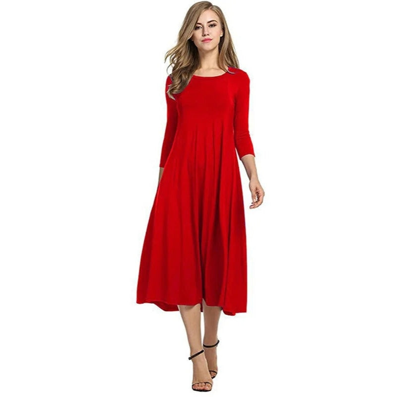 Robe Femme Chic Mi-Longue Taille Idéale