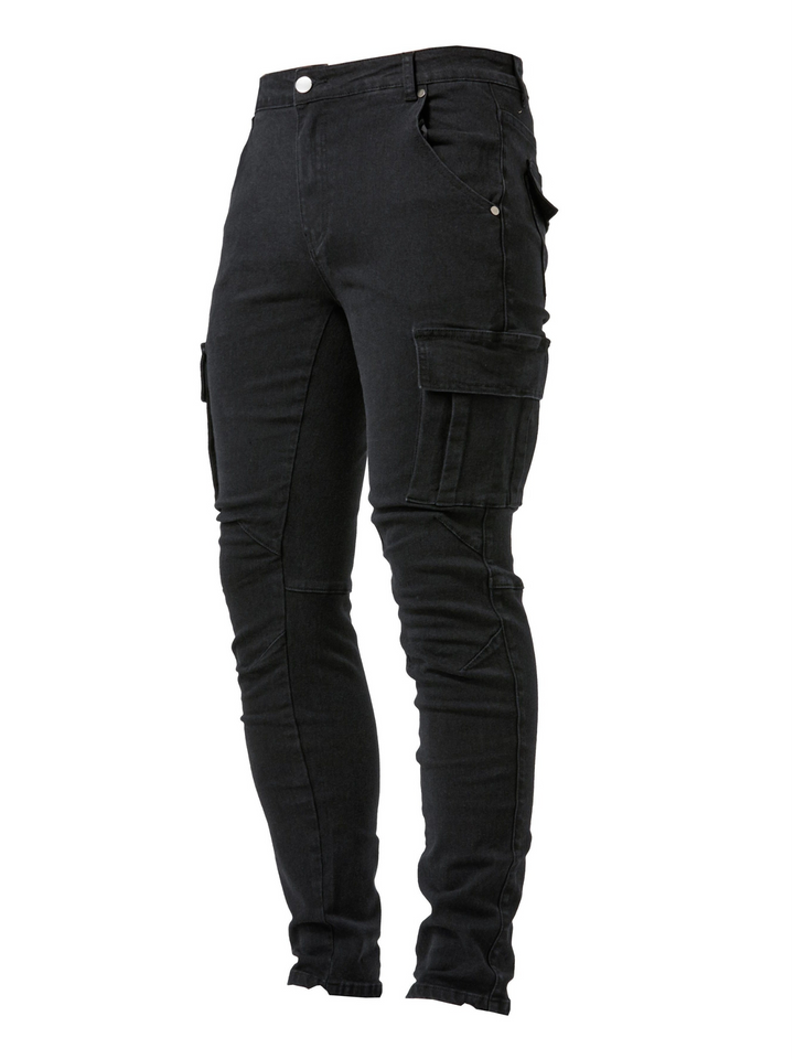 Pantalon Cargo Noir Matelassé - vue 2