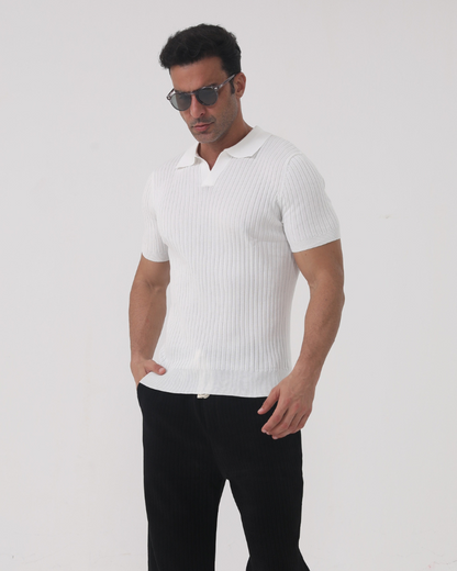Chemise Homme Col V Poloshirt Coton Décontracté