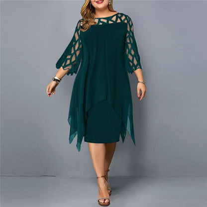 Robe Mi-Longue Manches Longues Chic et Décontractée
