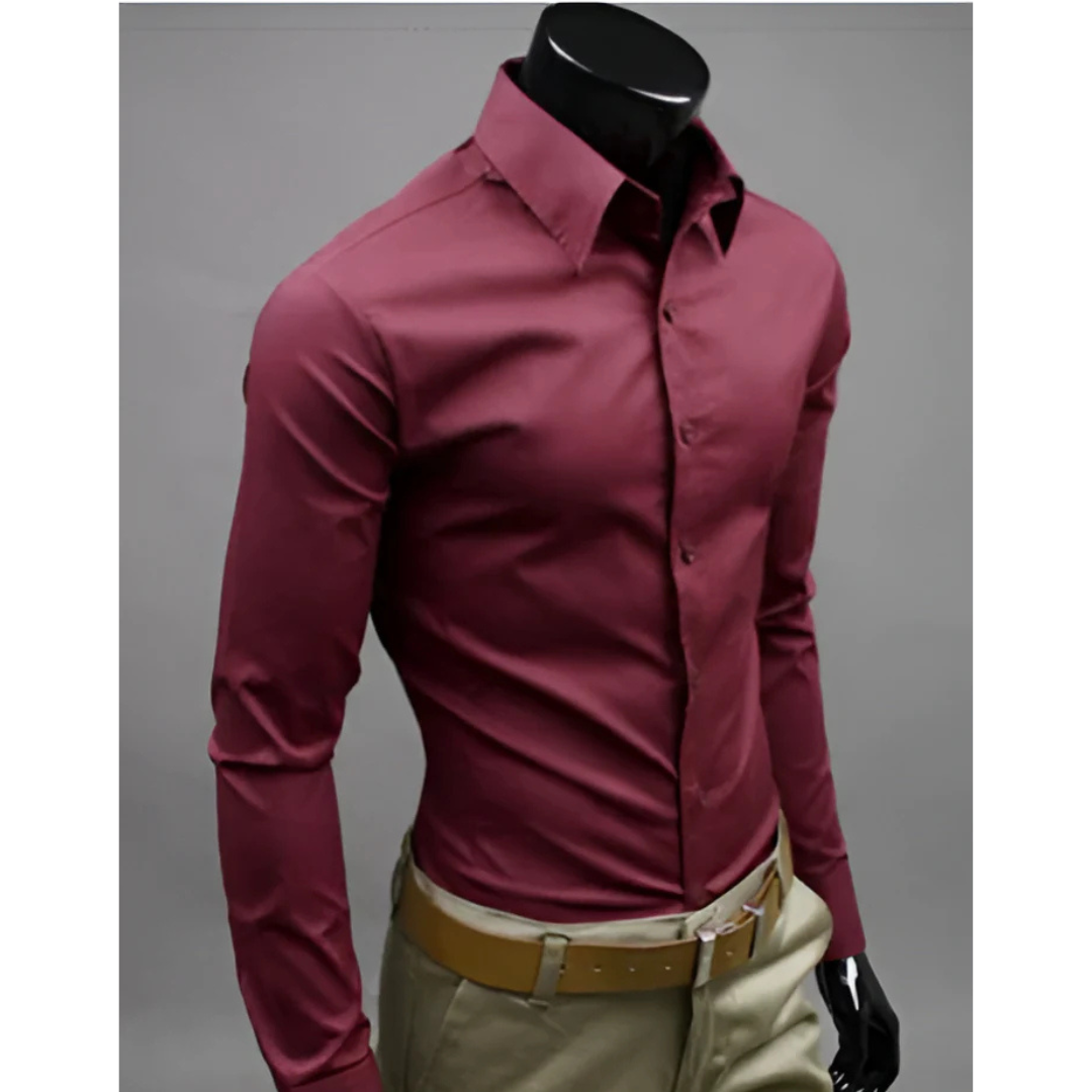 Chemise Homme Slim Manches Longues Classique - PanierRoyale