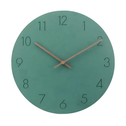 Horloge Murale en Bois avec Chiffres Blancs Moderne