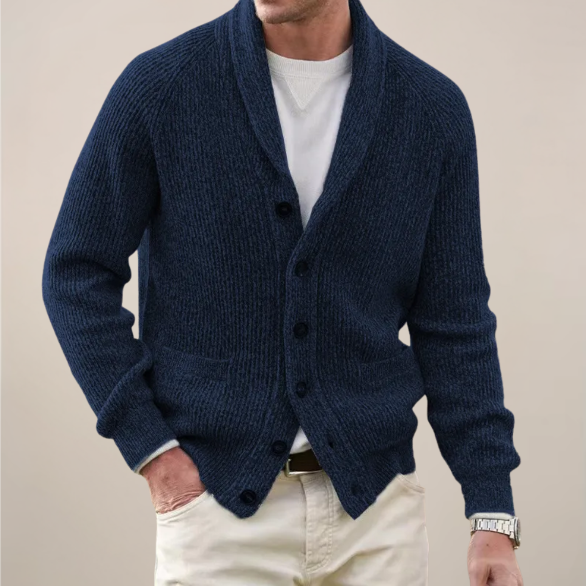 Pull Homme Printemps Col Montant et Boutons - BerlinGlamour