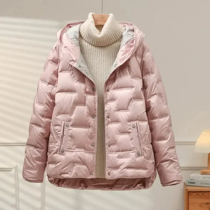 Veste Femme Hivernale Douce avec Capuche et Fermeture Éclair