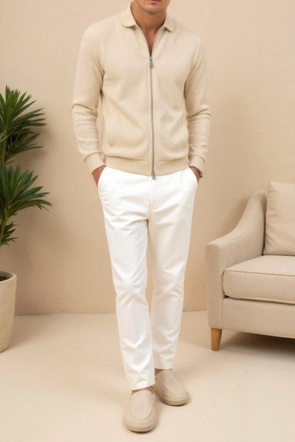 Blouson Homme Beige Classique et Élégant