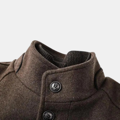 Manteau Homme Hiver au Col Montant en Laine