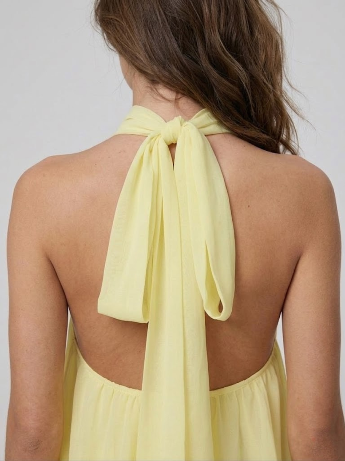 Robe Courte Femme Dos Nu Col Halter Volantée
