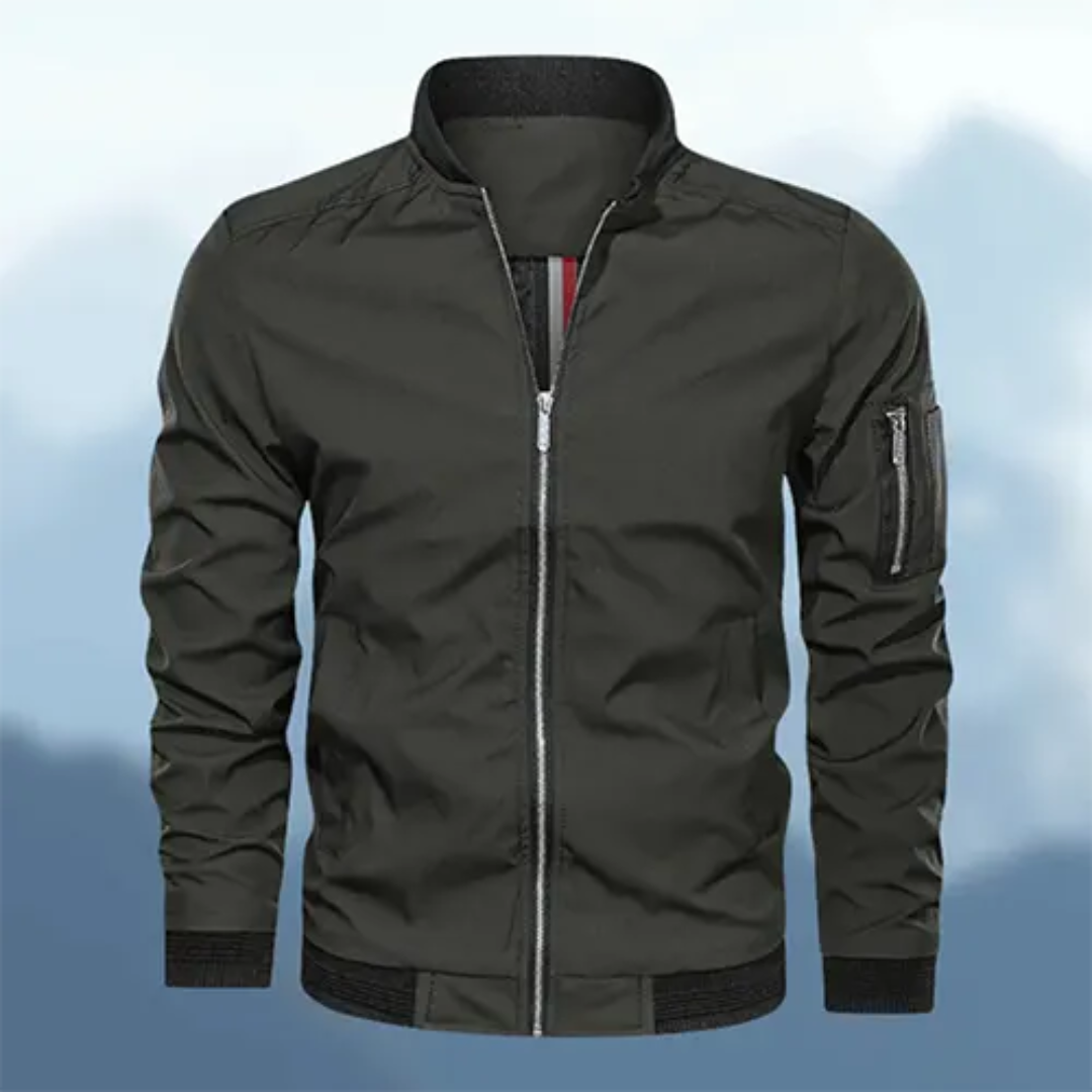Veste Homme Imperméable Hiver avec Capuchon et Fermeture Éclair