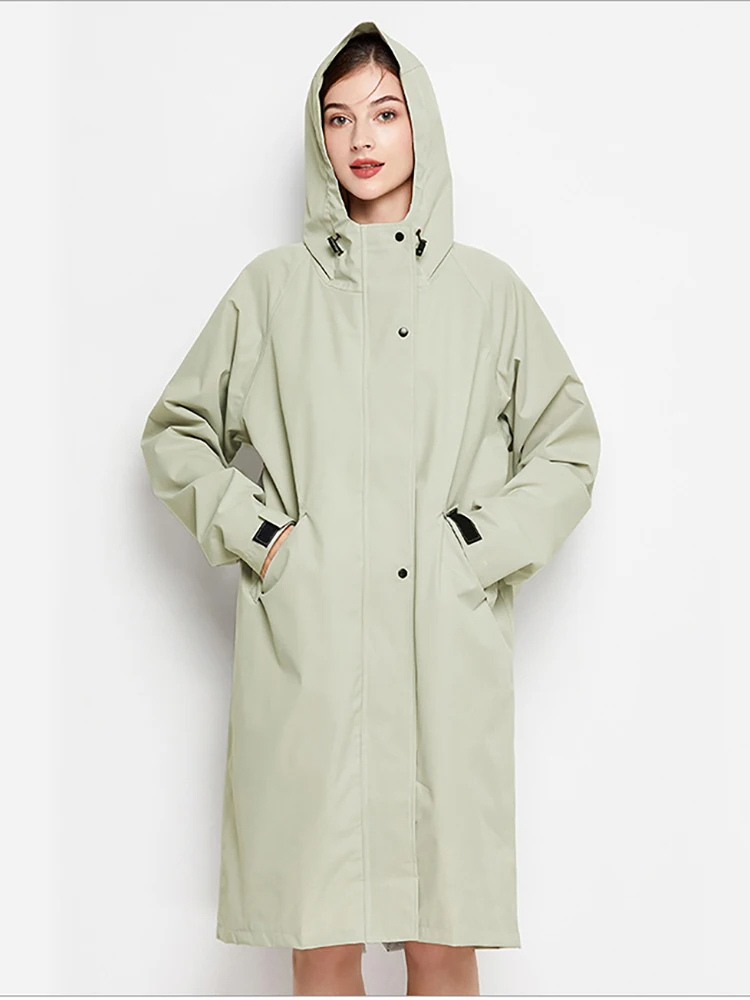 Veste Imperméable Femme Légère avec Capuche et Poches Réglables