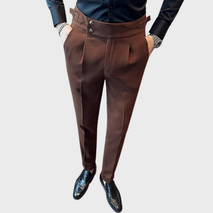 Pantalon Homme Carreaux Élastiqué Haut de Gamme