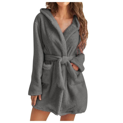 Peignoir hiver chaud et doux à manches longues