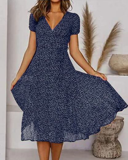 Robe Été Dentelle Fleuri pour Femme, Col en V Élégant
