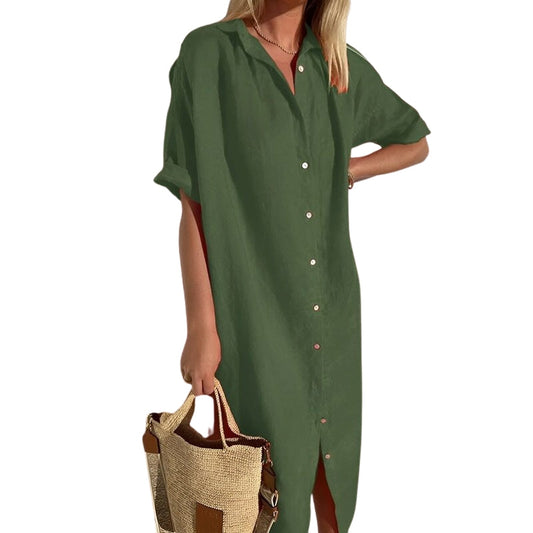 Robe Été Longue Manches Courtes pour Femme - PanierRoyale