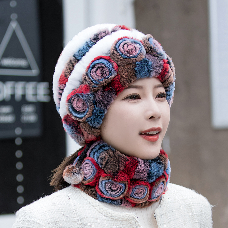 Bonnet Femme Hiver Fourré Doux et Confortable