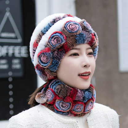 Bonnet Femme Hiver Fourré Doux et Confortable