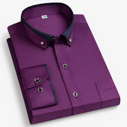 Chemise Homme à Col Contraste Décontractée et Confortable