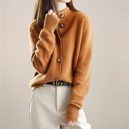 Cardigan Femme Printemps Décontracté avec Col et Boutons