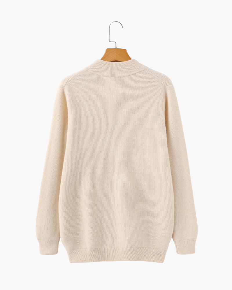 Pull en cachemire pour homme avec fermeture éclair