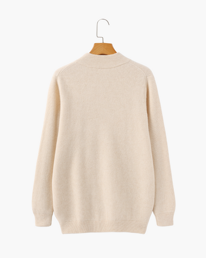 Pull en cachemire pour homme avec fermeture éclair
