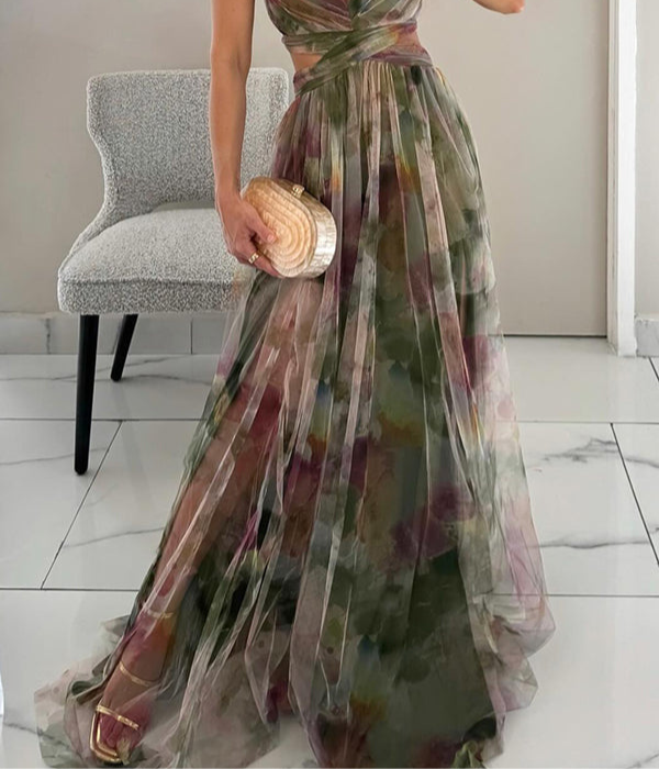 Robe Femme Florale Chic avec Ceinture Élastique