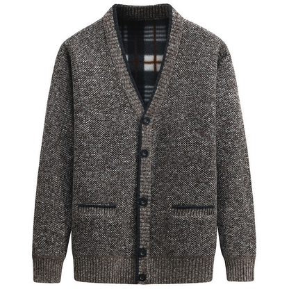 Cardigan Boutonné Décontracté À Col En V Pour Homme | Manches Longues