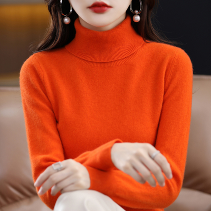 Pull Femme Cachemire Doux et Léger Col Roulé