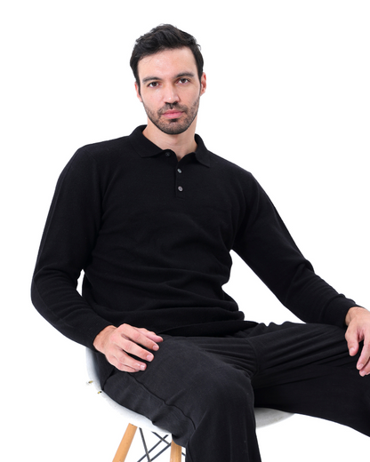 Pull Cashmere Homme Col Polo Élégant