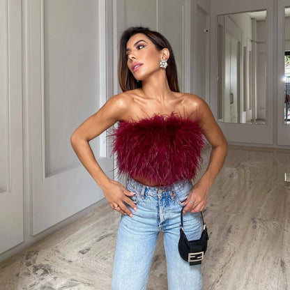 Gilet sans manches en fourrure douce et chic