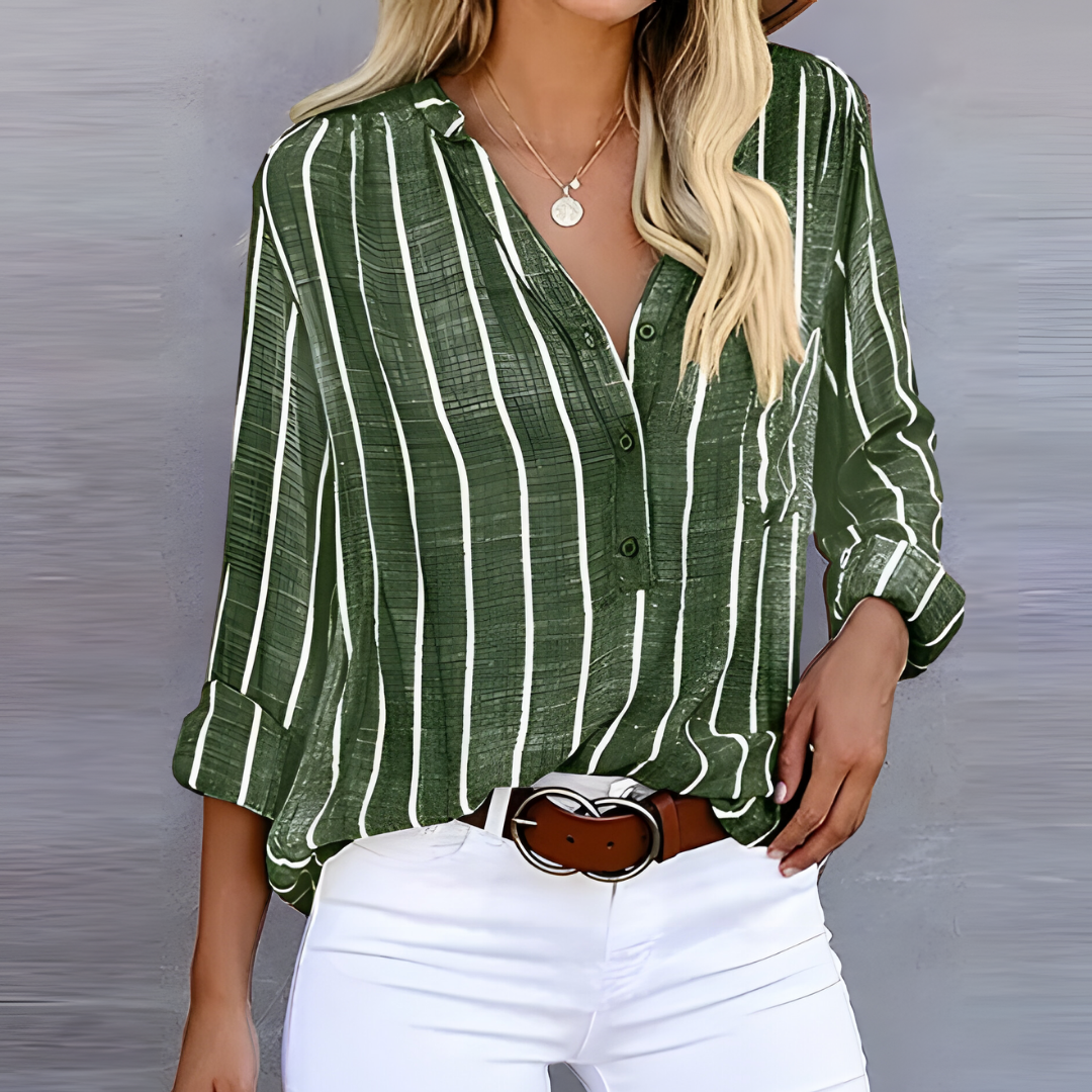 Blouse Femme Manches Longues Col Rond Élégante