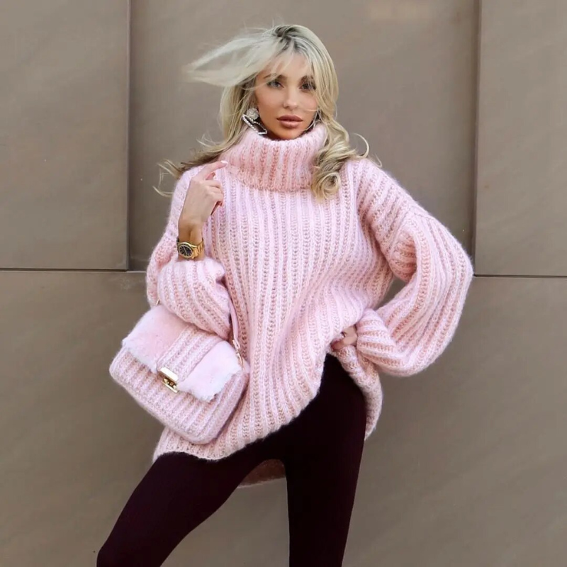 Pull Femme Laine Mérinos Bleu Pastel