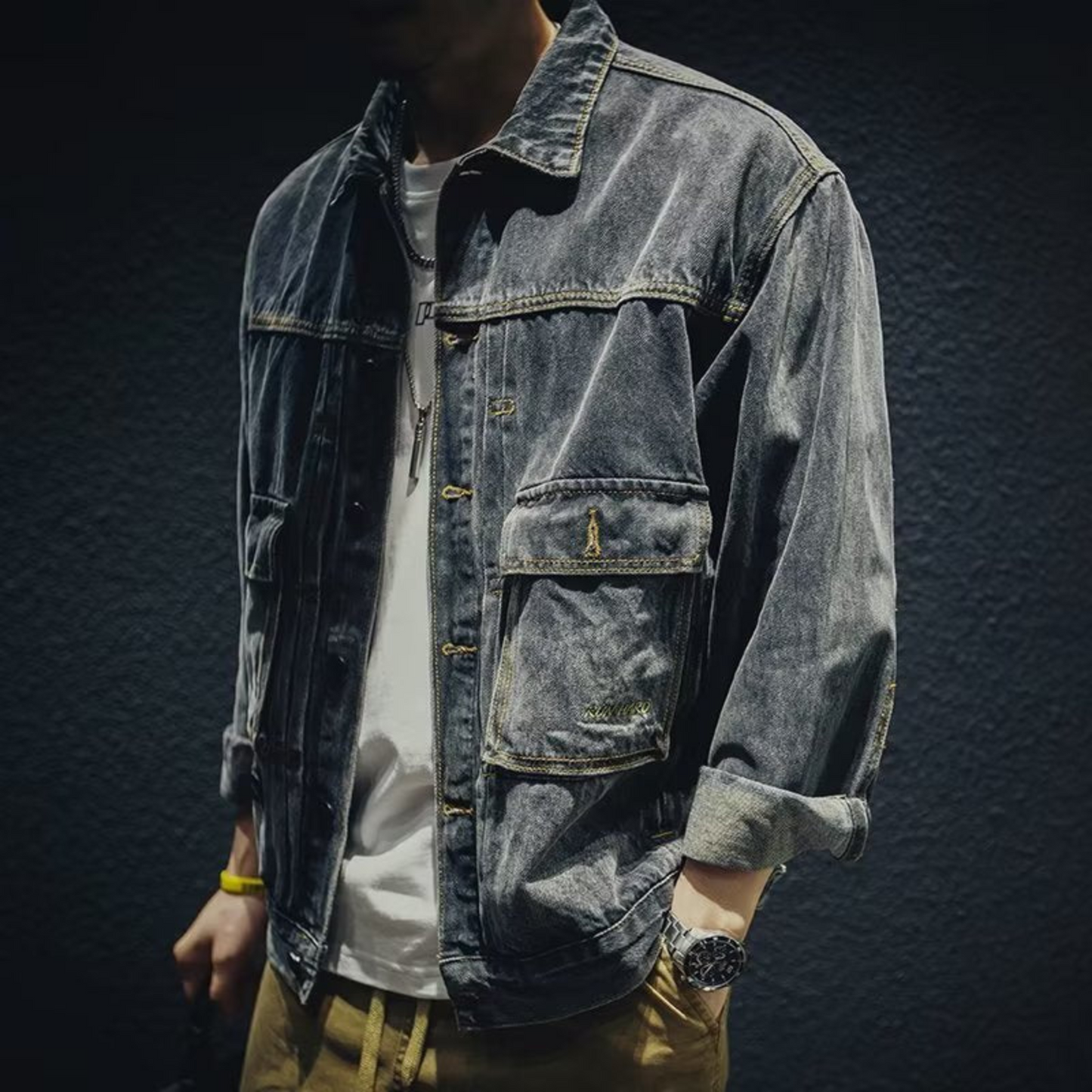 Veste Jean Denim Homme Style Classique