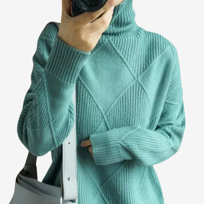 Pull Femme Doux et Confortable Col Roulé