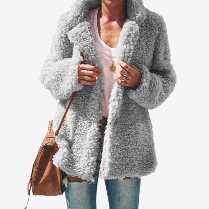 Veste Hiver Chic avec Capuche et Fermeture Éclair Longue