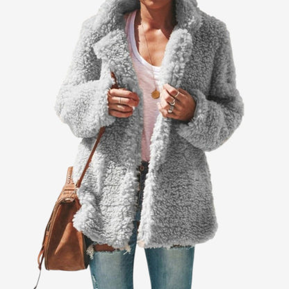 Veste Hiver Chic avec Capuche et Fermeture Éclair Longue