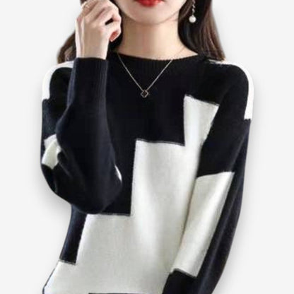 Pull Femme Col Rond Manches Longues et Élégant